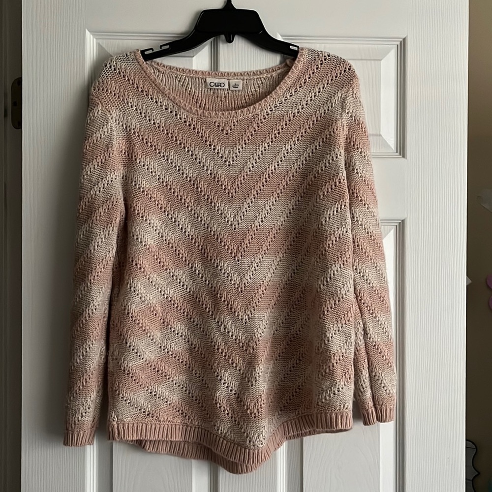 Rose and cream knit sweater